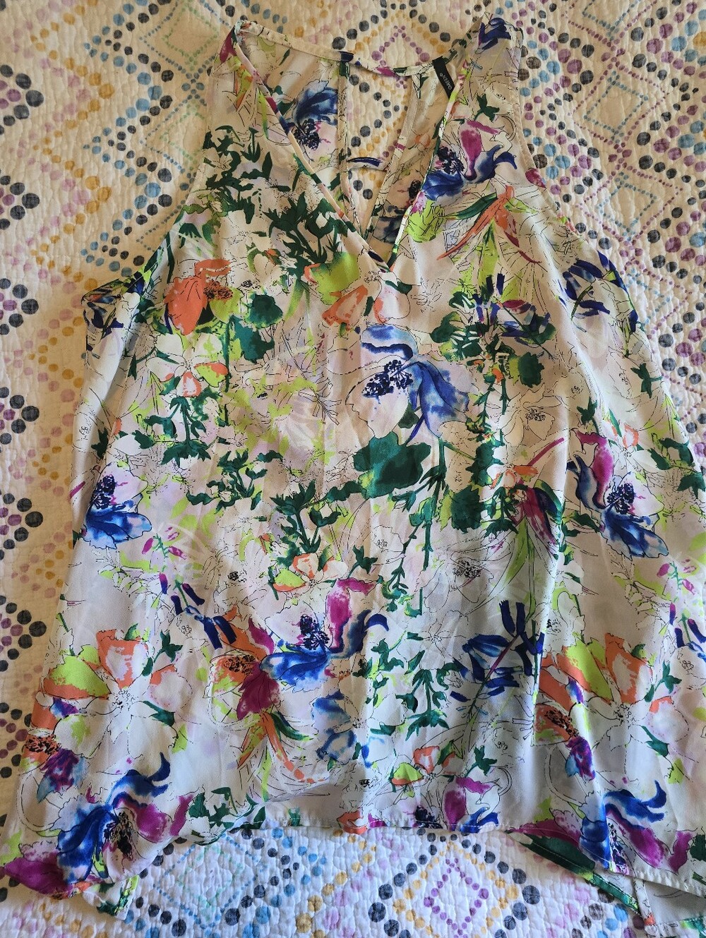 Amanda Green Bold Wild Flowers Print Lightweight Tank